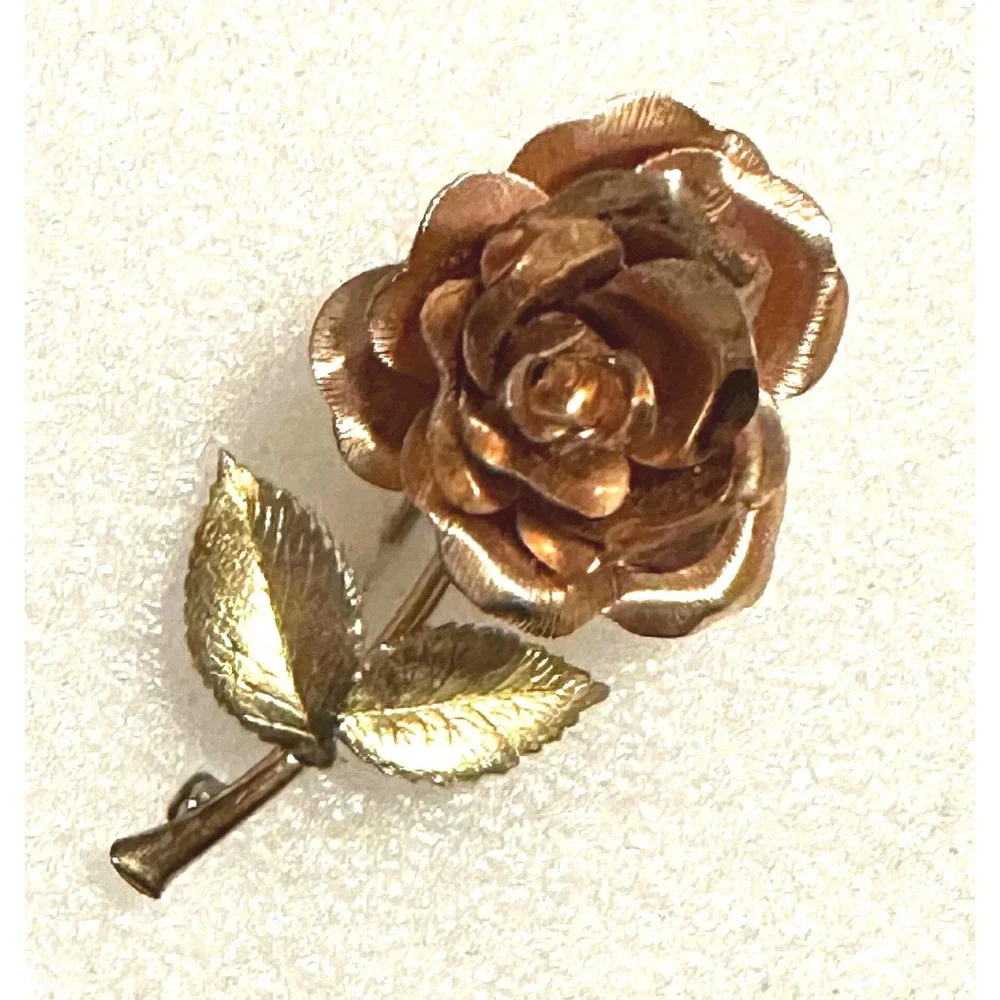 Krementz Rose Pin Gold Overlay